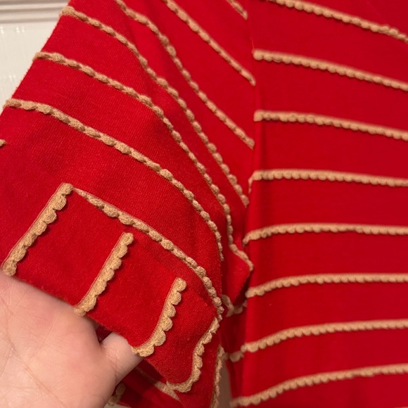 Bordeaux Red Striped Dress - Picture 3 of 6